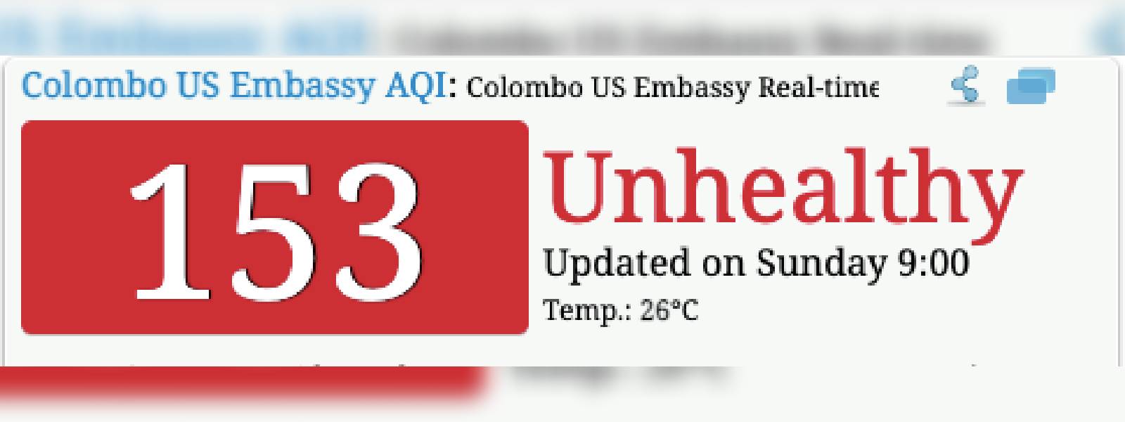 Air Quality declines in many regions of Sri Lanka